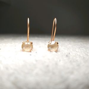 Ivory Cream Crystal Rose Earrings
